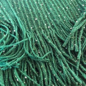 Green sequined scarf!